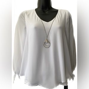 WHT 3/4 Sleeve Blouse, XS Spring Sale